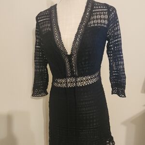 Elegant Black Lace Mini Dress